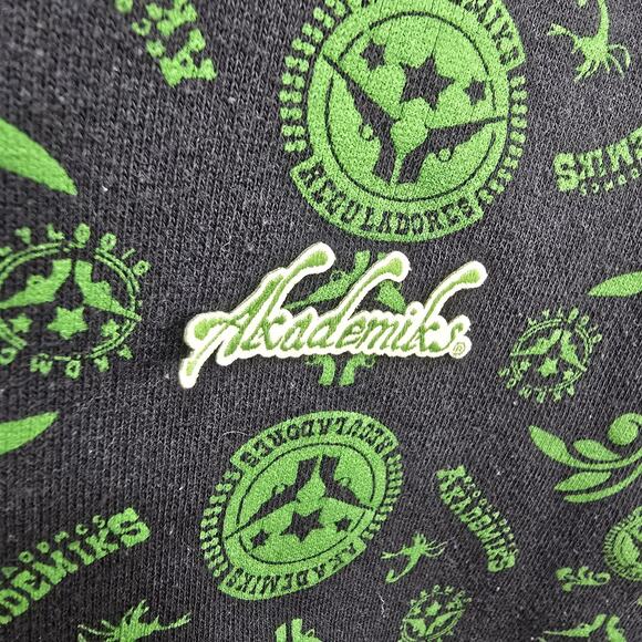 Vintage Akademiks Zip Up Hoodie Mens XXL Green AOP Velvet Lined Hood 90s Y2K - Picture 5 of 12